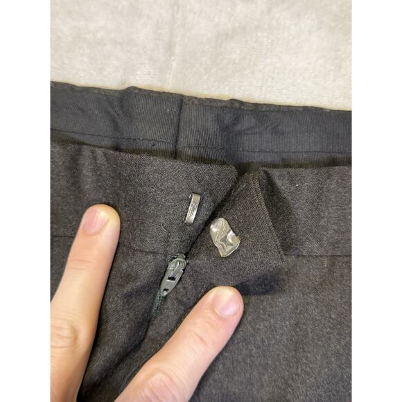 Vintage Brooks Brothers Dress Pants Gray 100% Wool Cuffed Pleated Slacks USA 36 - Picture 5 of 15